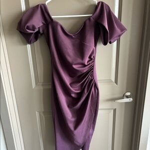 ASOS Purple bodycon midi dress with slit